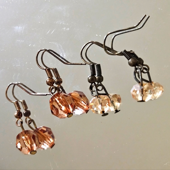 Glass Crystal Drop Earring Set - Picture 2 of 3